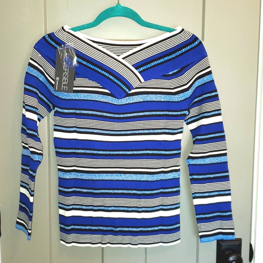 NEW INC Y2K International Concept $60 reversible BLOUSE / sweater XXL WITH TAGS